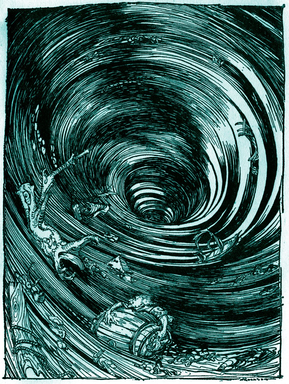 Una discesa nel Maelstrom di Edgar Allan Poe da Arthur Rackham