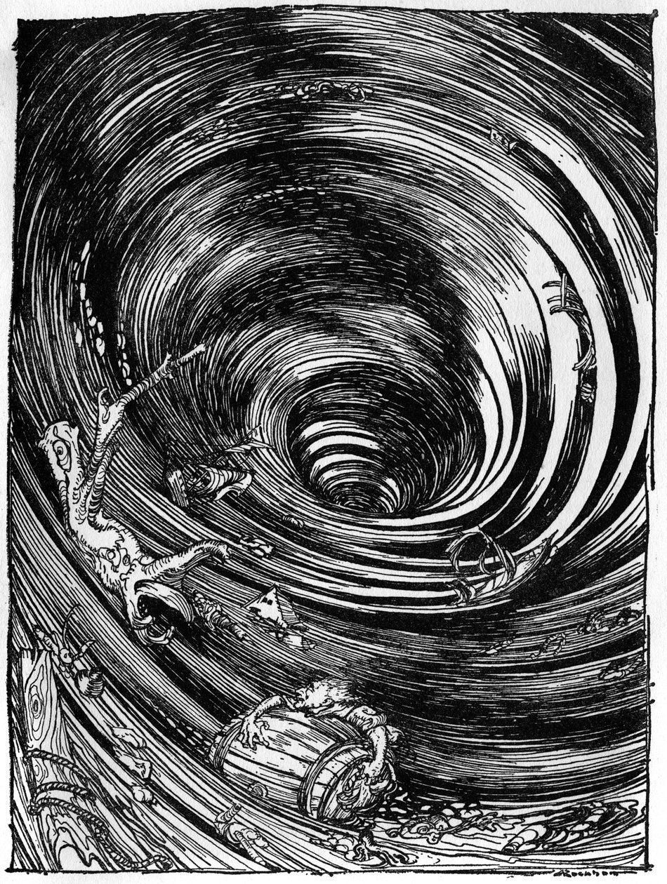 Una discesa nel Maelstrom di Edgar Allan Poe da Arthur Rackham