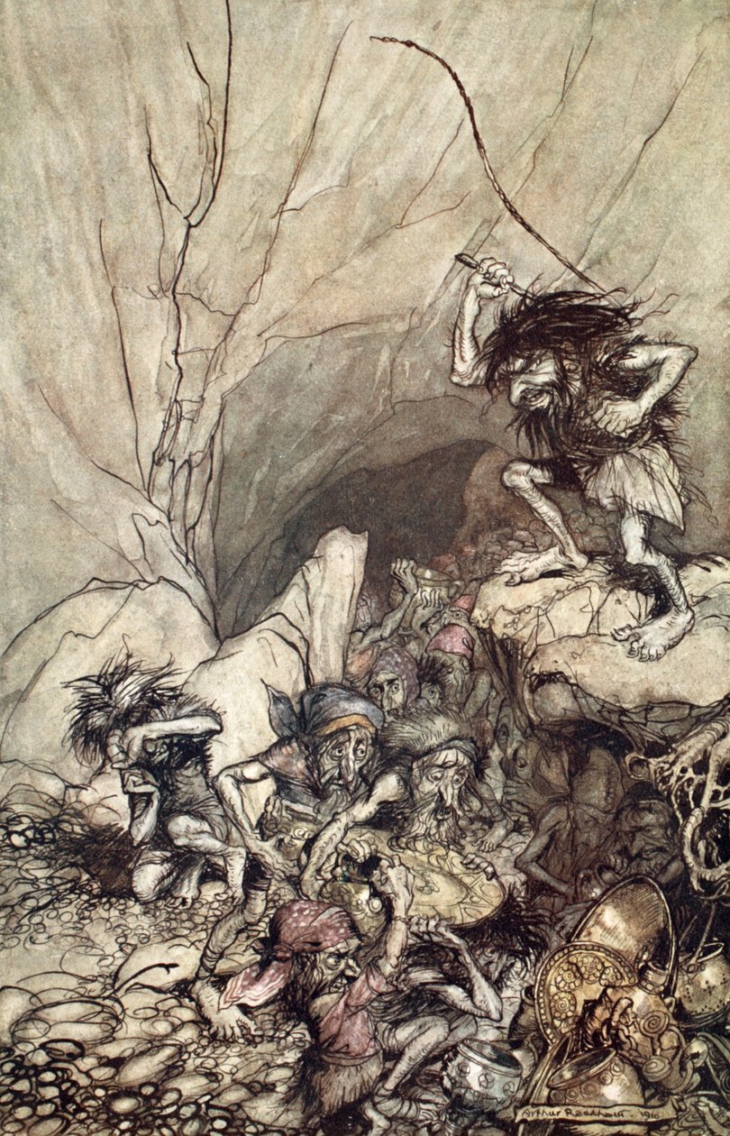 Alberich guida una banda di Nibelunghi con tesori d