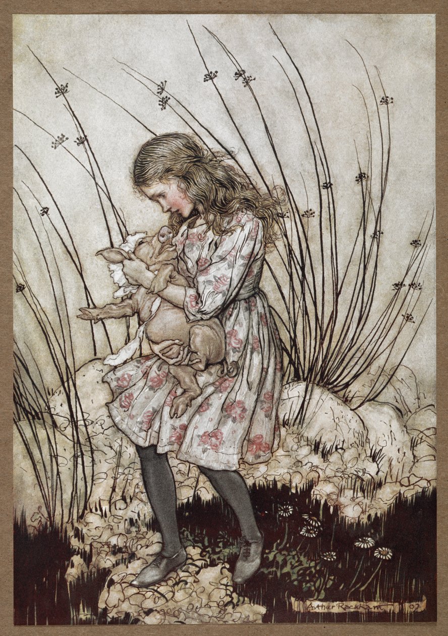 Alice e il maiale vestito da bambino da Arthur Rackham
