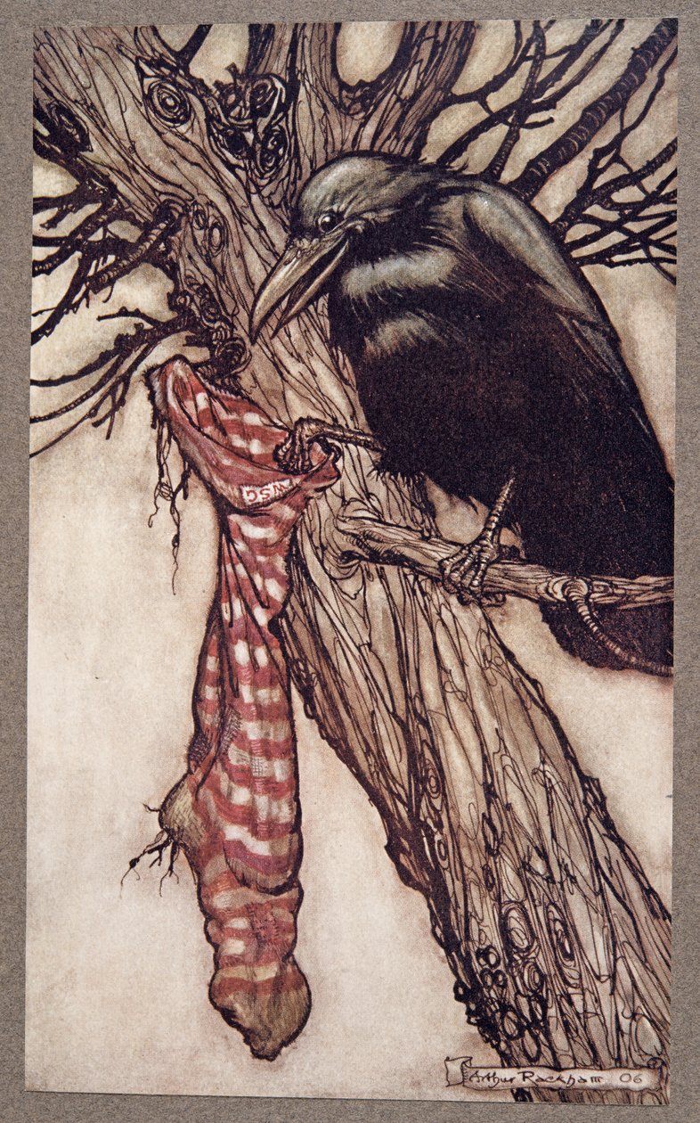 Per anni aveva tranquillamente riempito le sue calze, da Peter Pan nei Giardini di Kensington di J M Barrie (1860 - 1937), pub. 1906 da Arthur Rackham