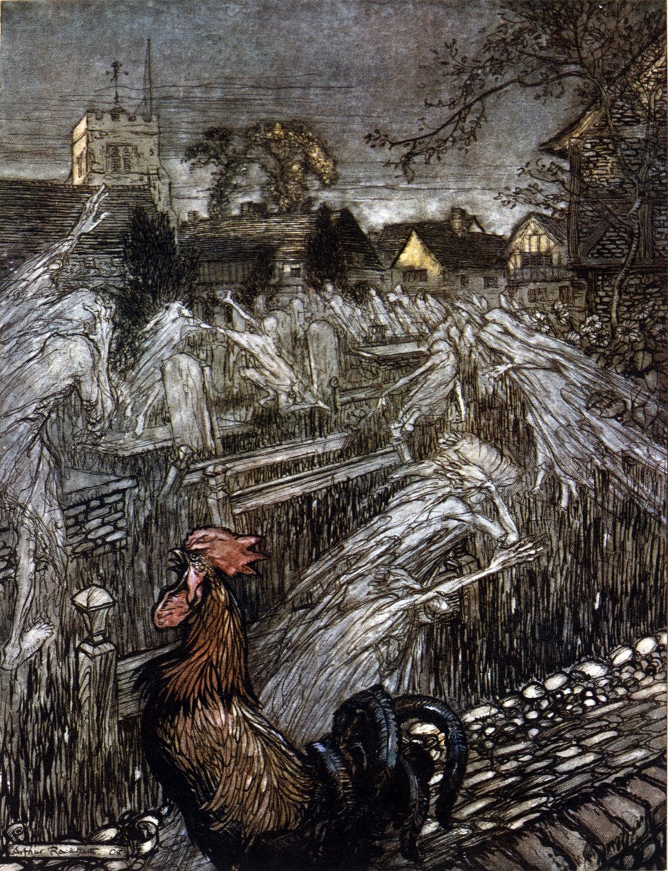 Illustrazione di Arthur Rackham per Il sogno di una notte di mezza estate di William Shakespeare da Arthur Rackham