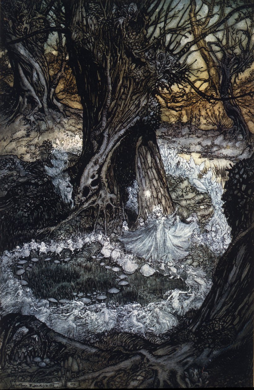 Illustrazione di Arthur Rackham per Il Sogno di una Notte di Mezza Estate di William Shakespeare da Arthur Rackham