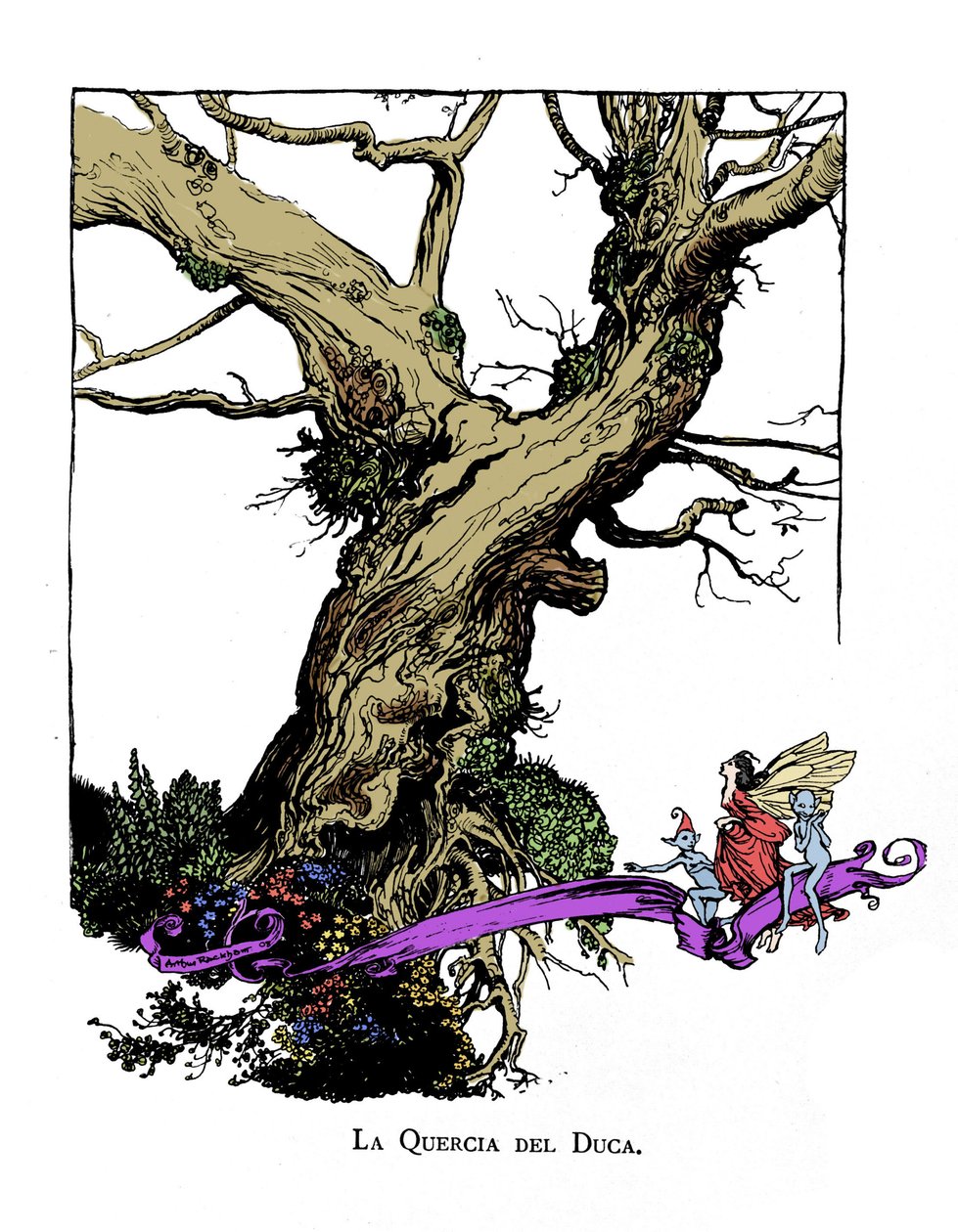 Illustrazione per Il sogno di una notte di mezza estate di William Shakespeare da Arthur Rackham
