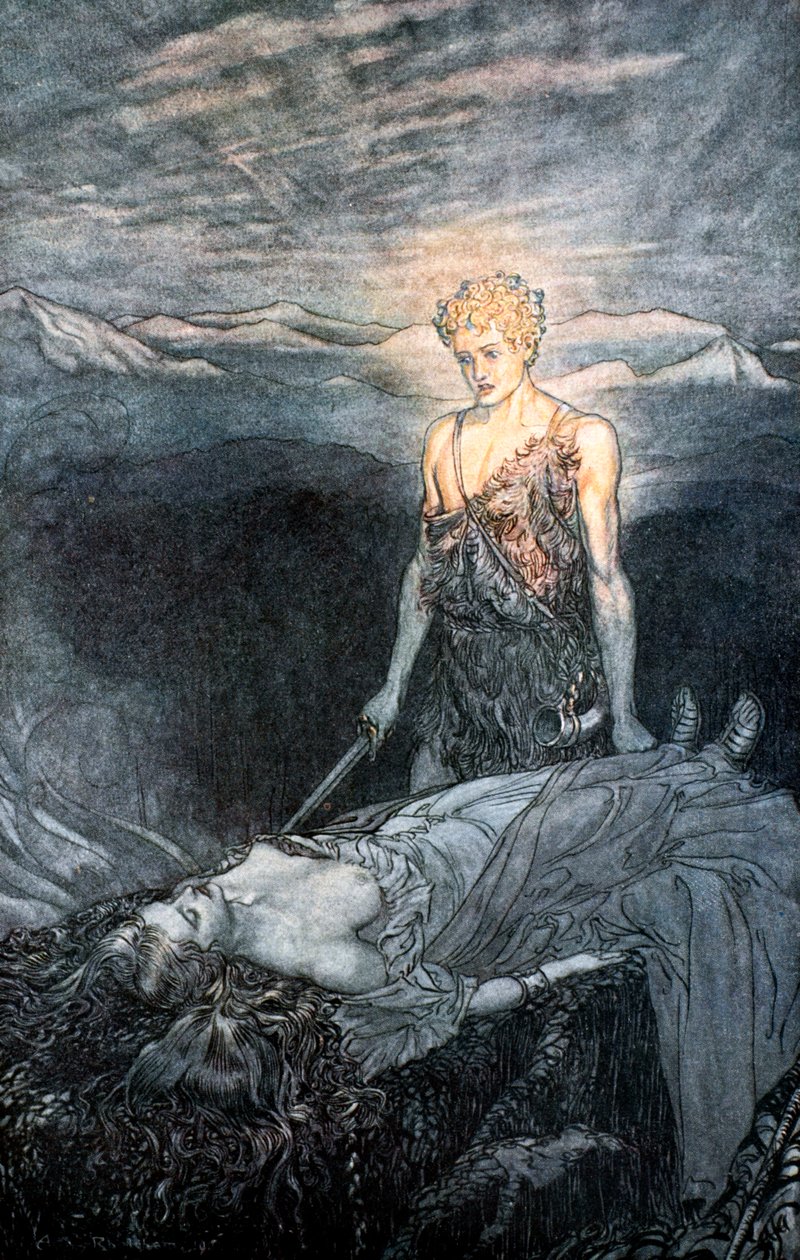 Illustrazione da Sigfrido e il crepuscolo degli dei, 1924 da Arthur Rackham