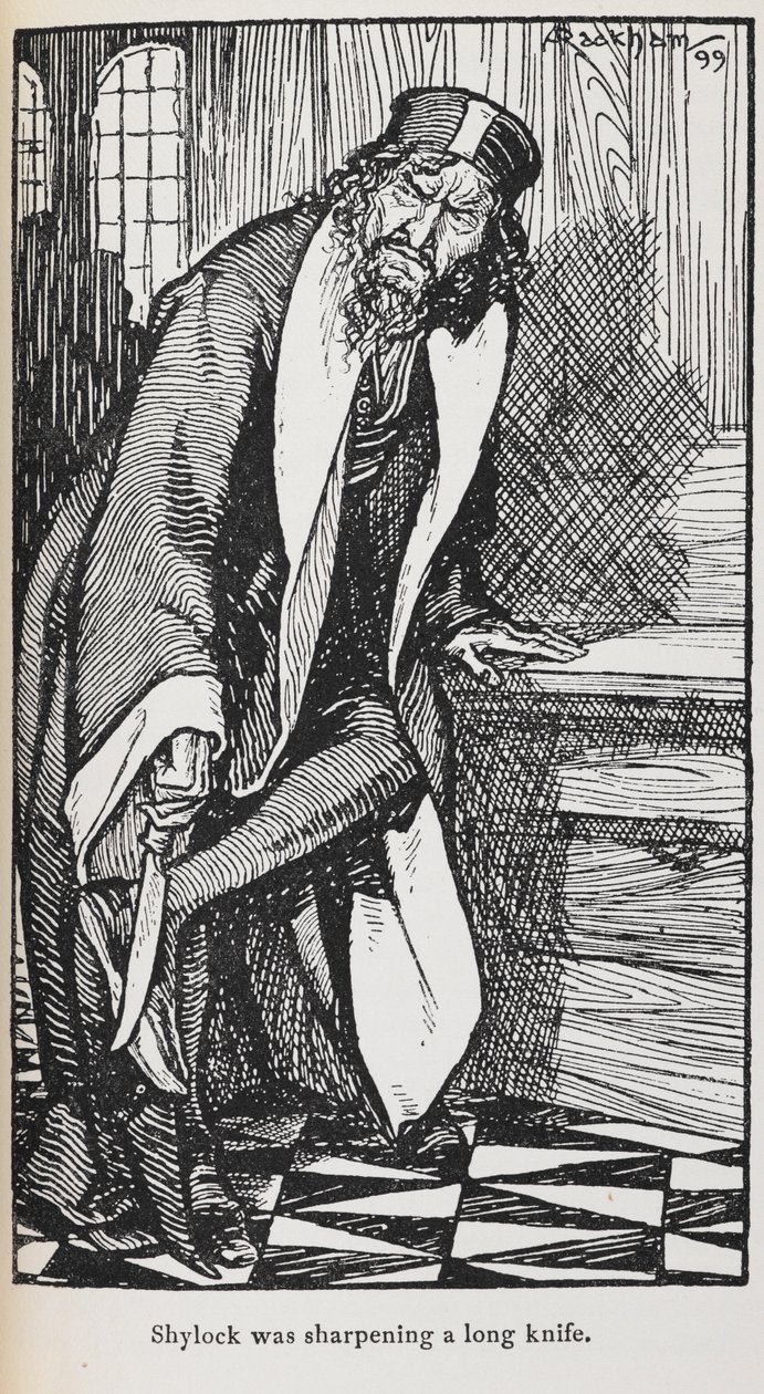 Illustrazione di Shylock da Il Mercante di Venezia da Arthur Rackham