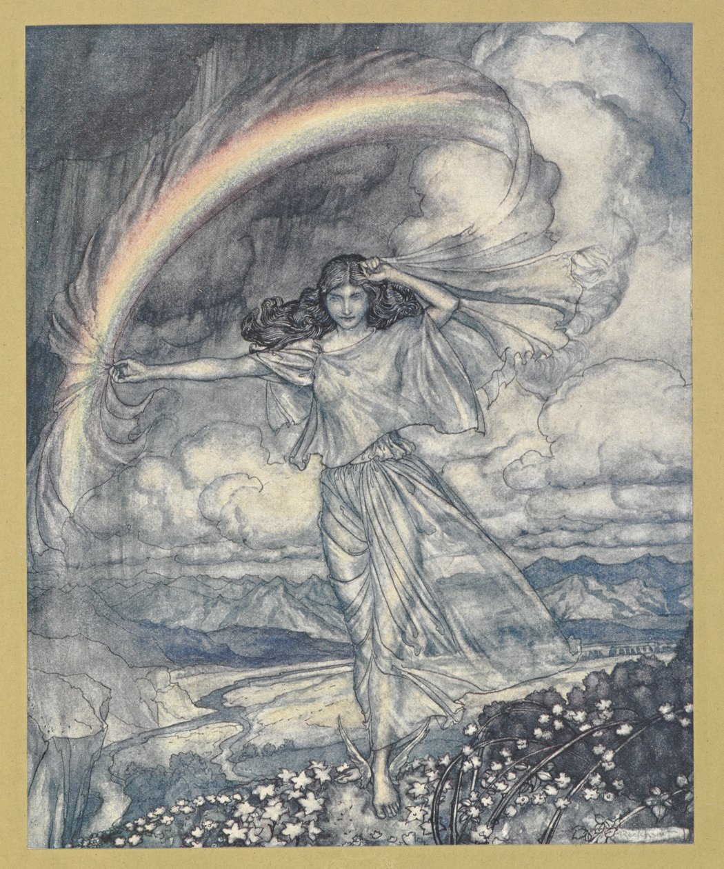 Iride lì, con arco umido da Arthur Rackham