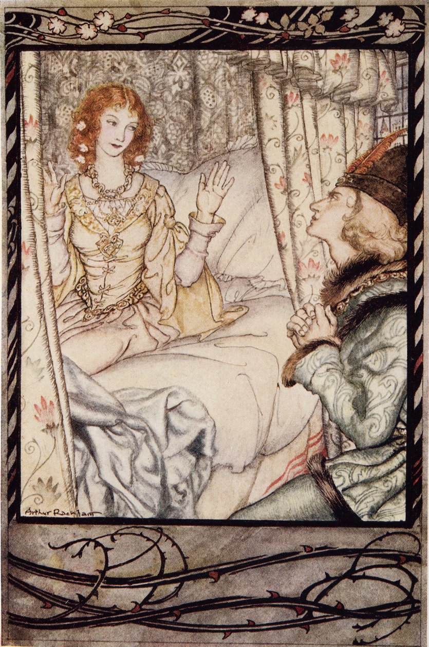 Sei tu, mio principe? Ti ho aspettato molto a lungo, da The Arthur Rackham Fairy Book, pub. 1933 da Arthur Rackham