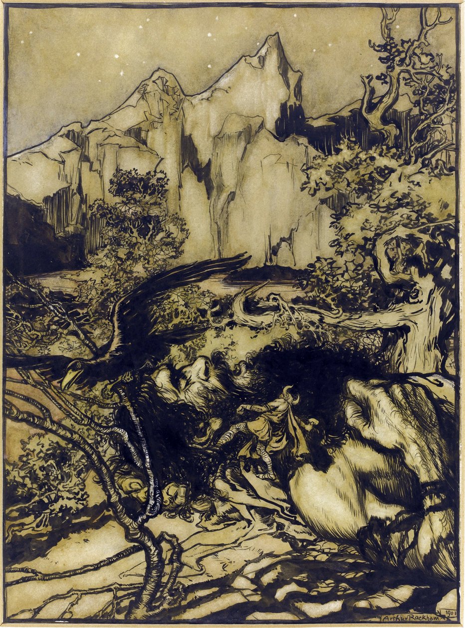 Il viaggio di Thor nel paese dei giganti da Arthur Rackham