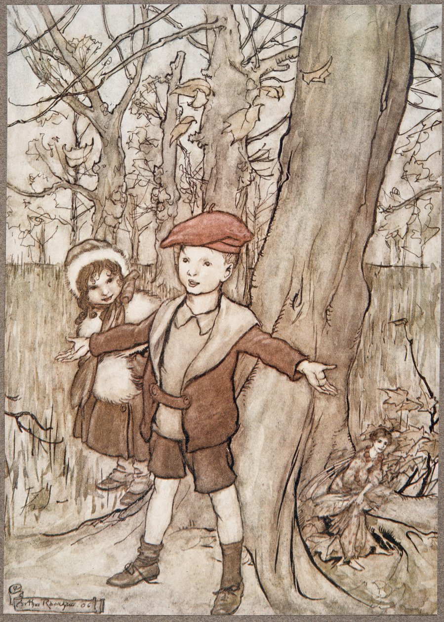 Un giorno furono sentiti da una fata .., da Peter Pan nei Giardini di Kensington di J M Barrie (1860 - 1937), pub. 1906 da Arthur Rackham
