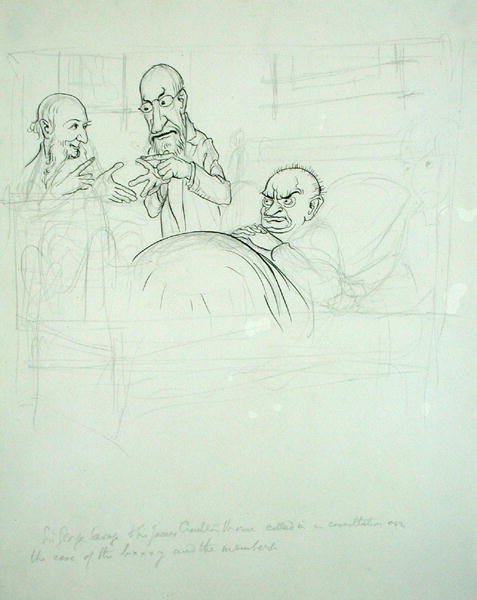 Sir George Savage e Sir James Crichton Browne (1840-1937) chiamati in consultazione sul caso del BXXXY e dei membri da Arthur Rackham