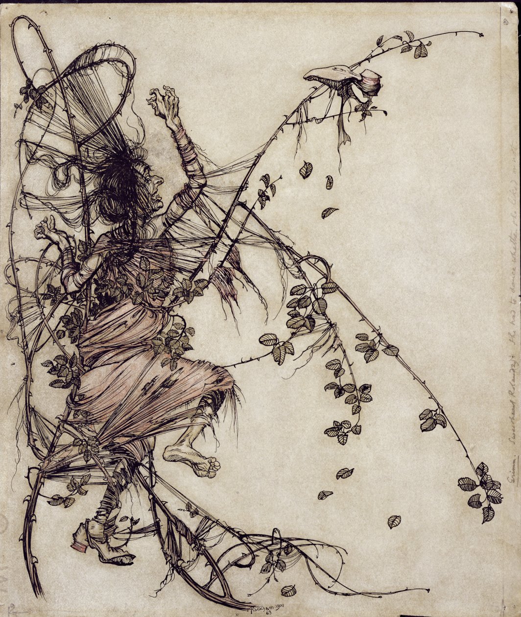 Rolando il fidanzato, illustrazione da I fratelli Grimm, tradotto da Mrs Edgar Lewis, pubblicato 1900 da Arthur Rackham