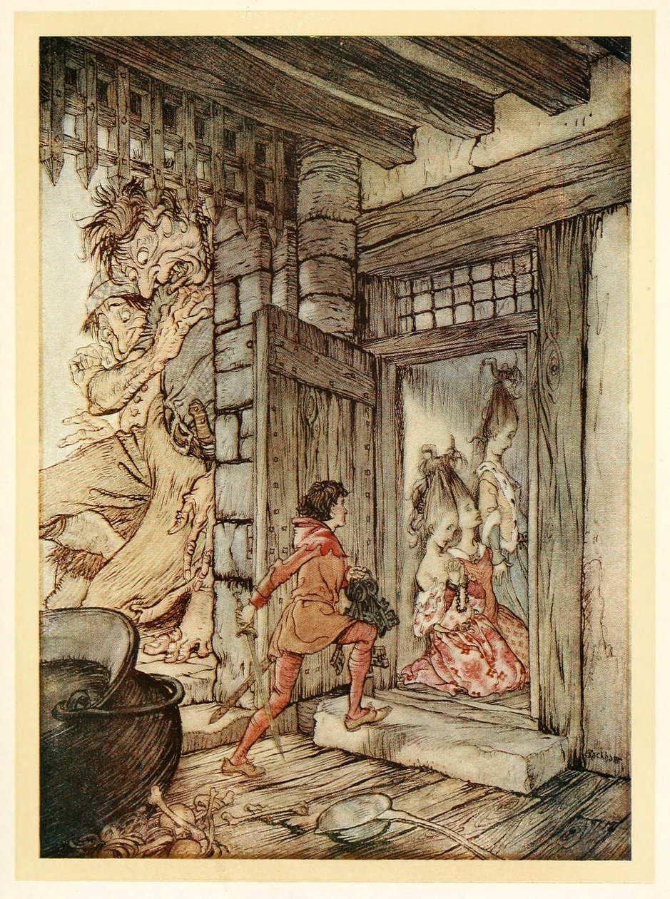 Prendendo le chiavi del castello, Jack sbloccò tutte le porte, da Fiabe inglesi da Arthur Rackham