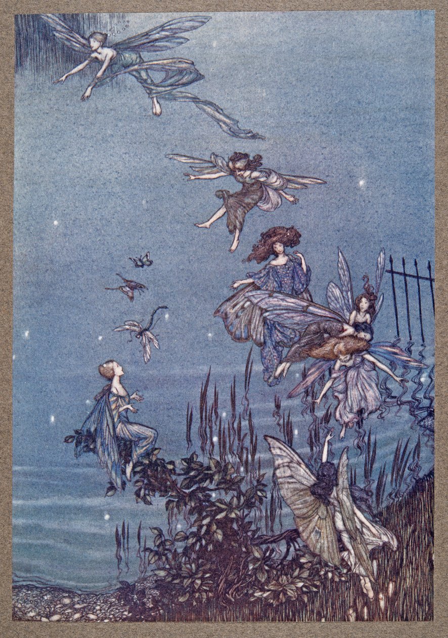 Le fate della Serpentine, da Peter Pan nei Giardini di Kensington di J M Barrie (1860 - 1937), pub. 1906 da Arthur Rackham
