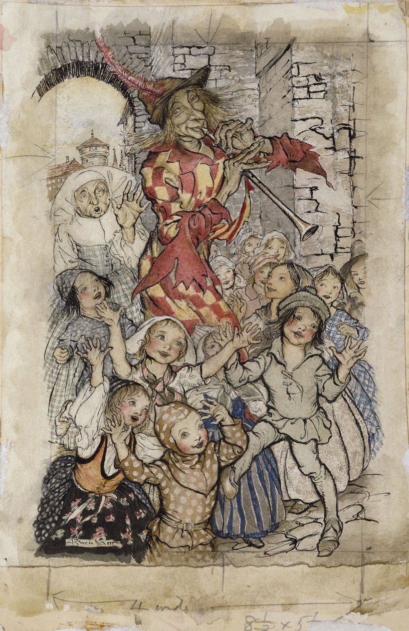 Il pifferaio magico e i bambini da Arthur Rackham