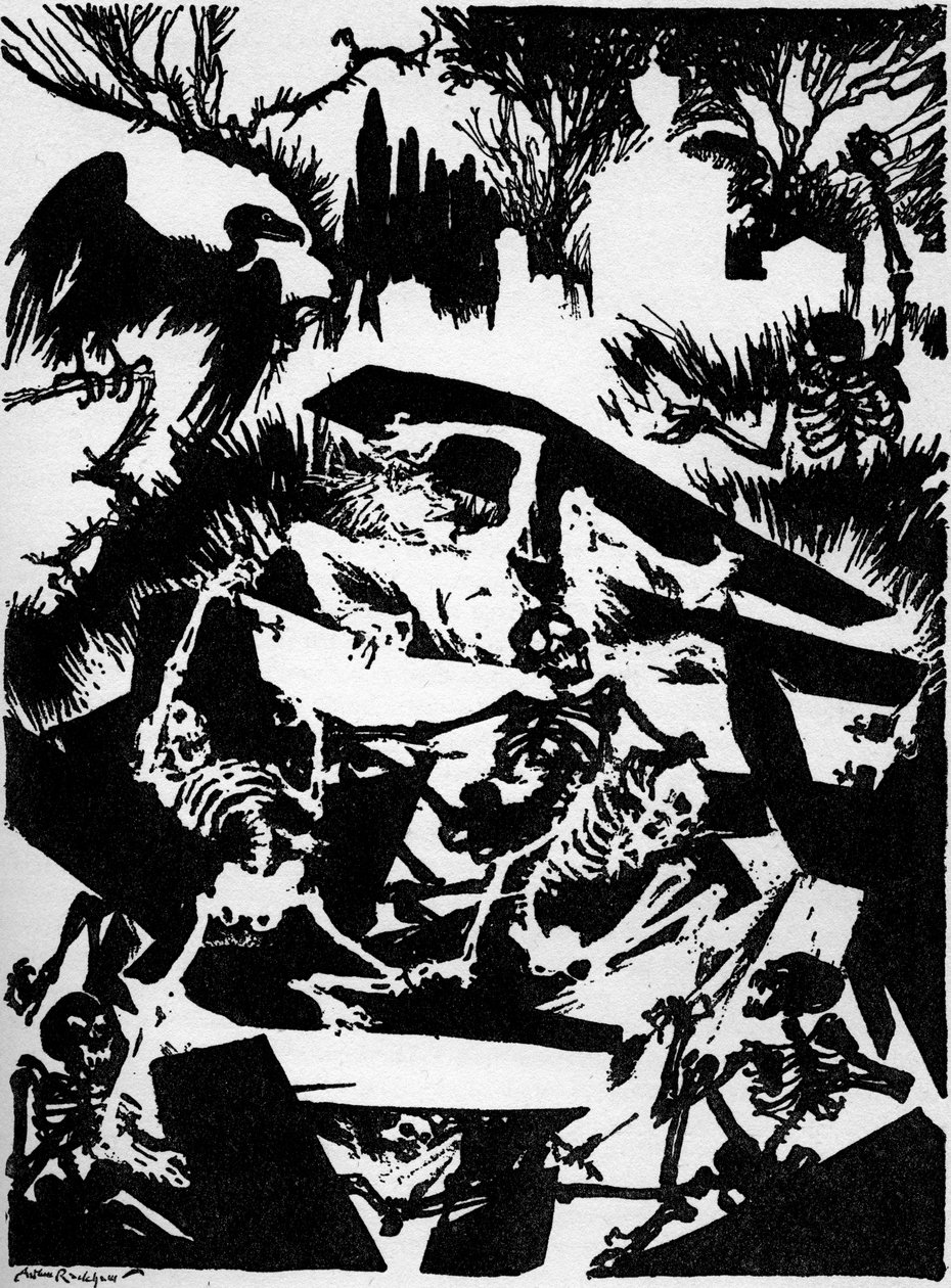 La sepoltura prematura di Edgar Allan Poe da Arthur Rackham