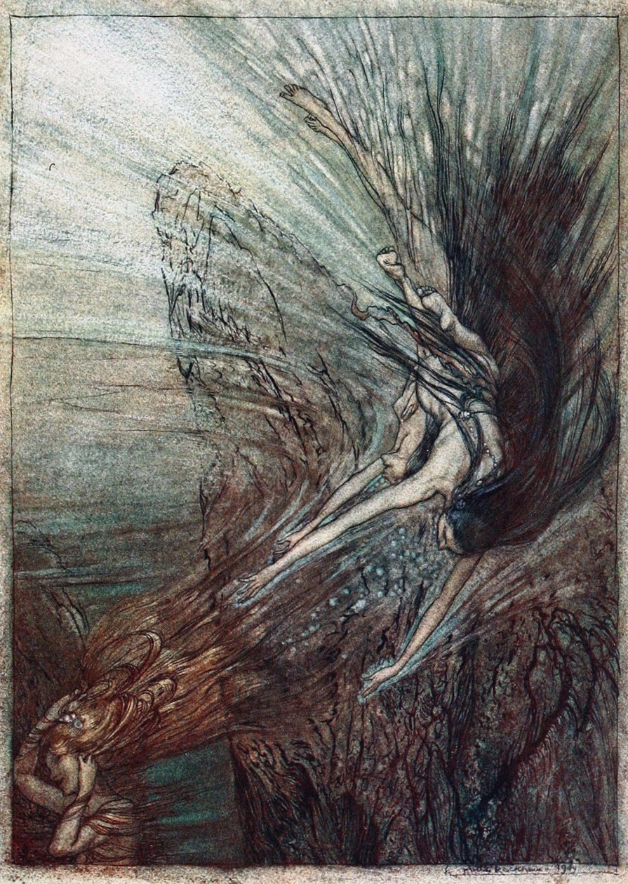 Il divertimento delle Ondine del Reno. Illustrazione per L