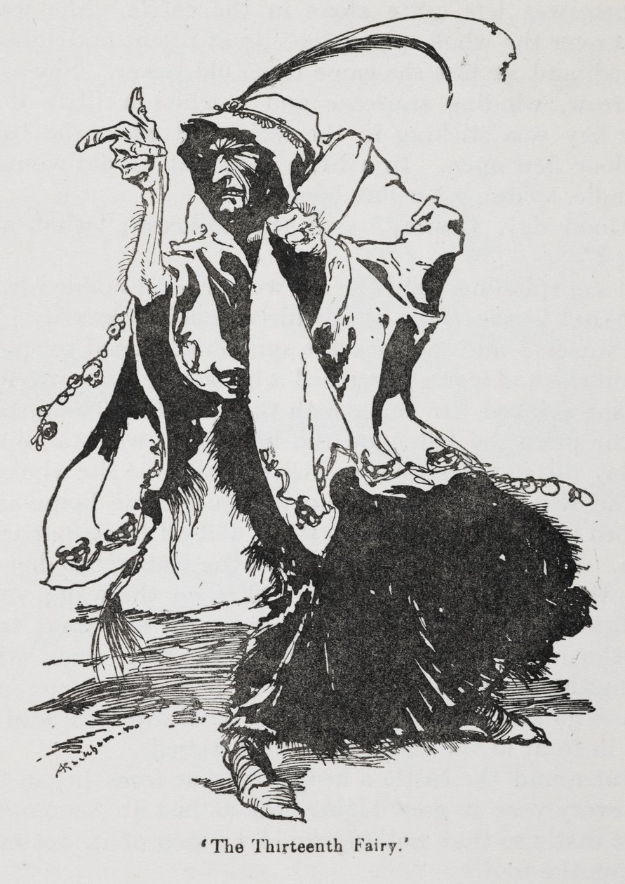 La tredicesima fata da Rosaspina (La Bella Addormentata) da Arthur Rackham