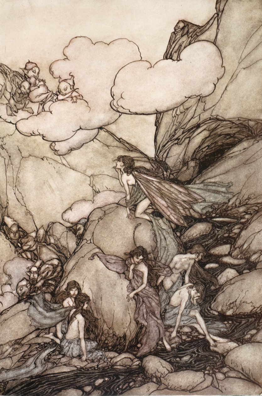 Queste montagne fatate, da Rip Van Winkle di Washington Irving, pub. 1910 da Arthur Rackham