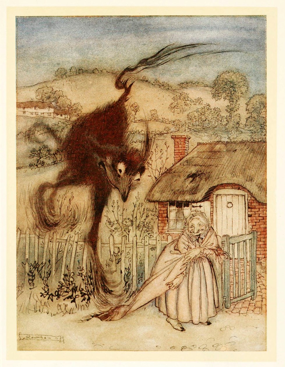 Beh! ridacchiò, sono fortunata!, da Fiabe inglesi, pub. 1922 da Arthur Rackham