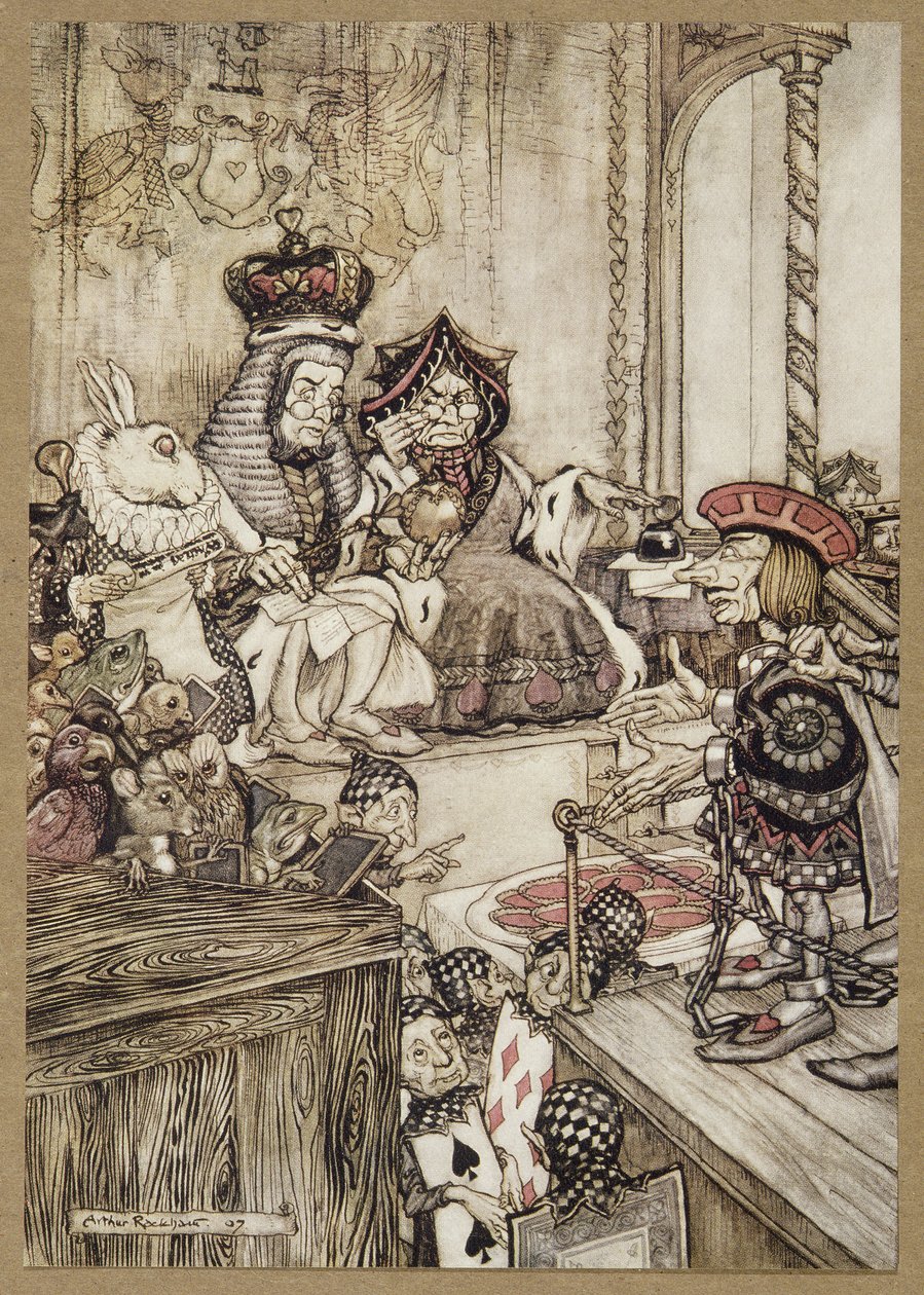 Chi ha rubato le crostate?, da Le avventure di Alice nel Paese delle Meraviglie, di Lewis Carroll, pub. 1907 da Arthur Rackham