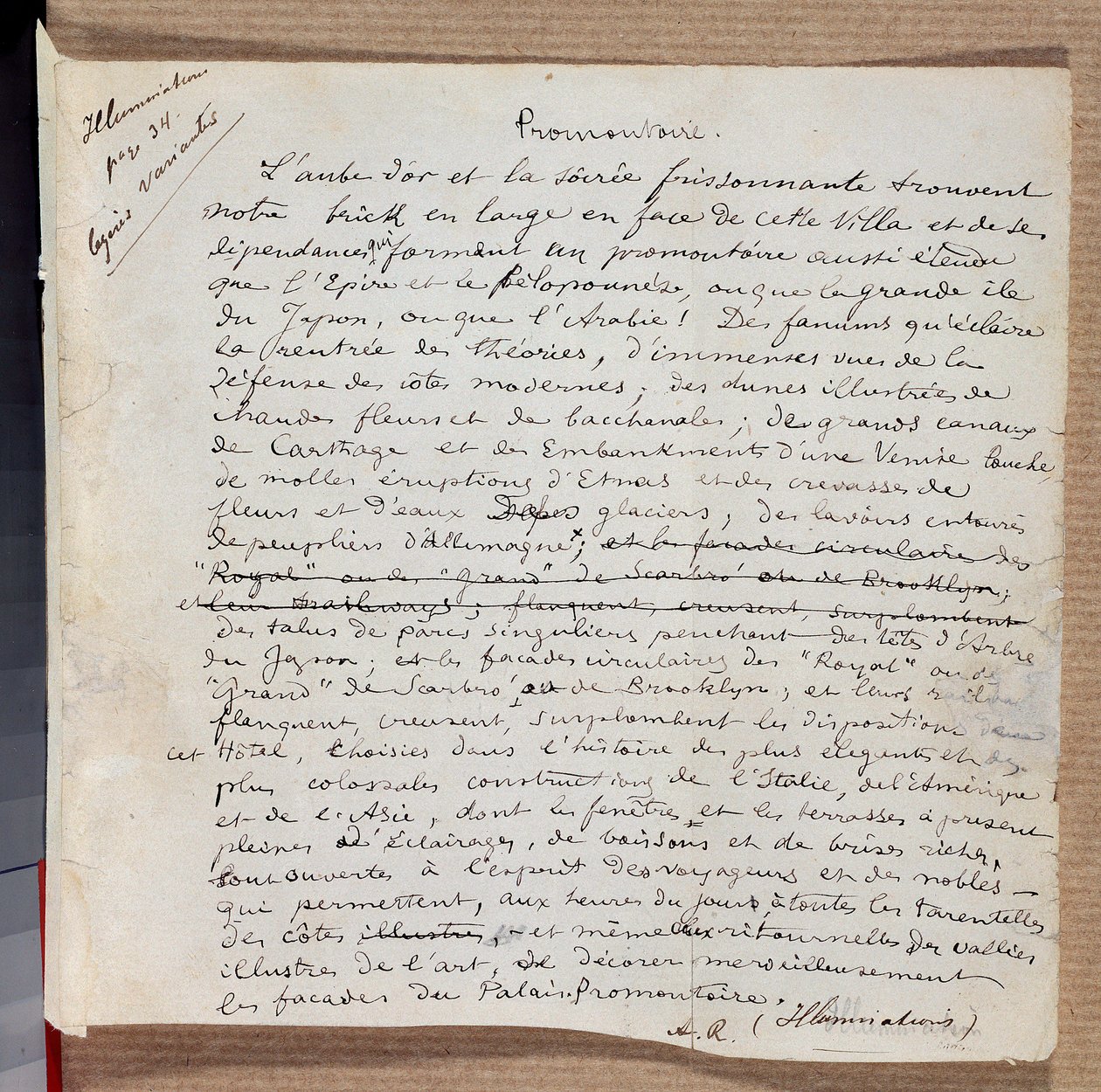 Manoscritto della poesia 