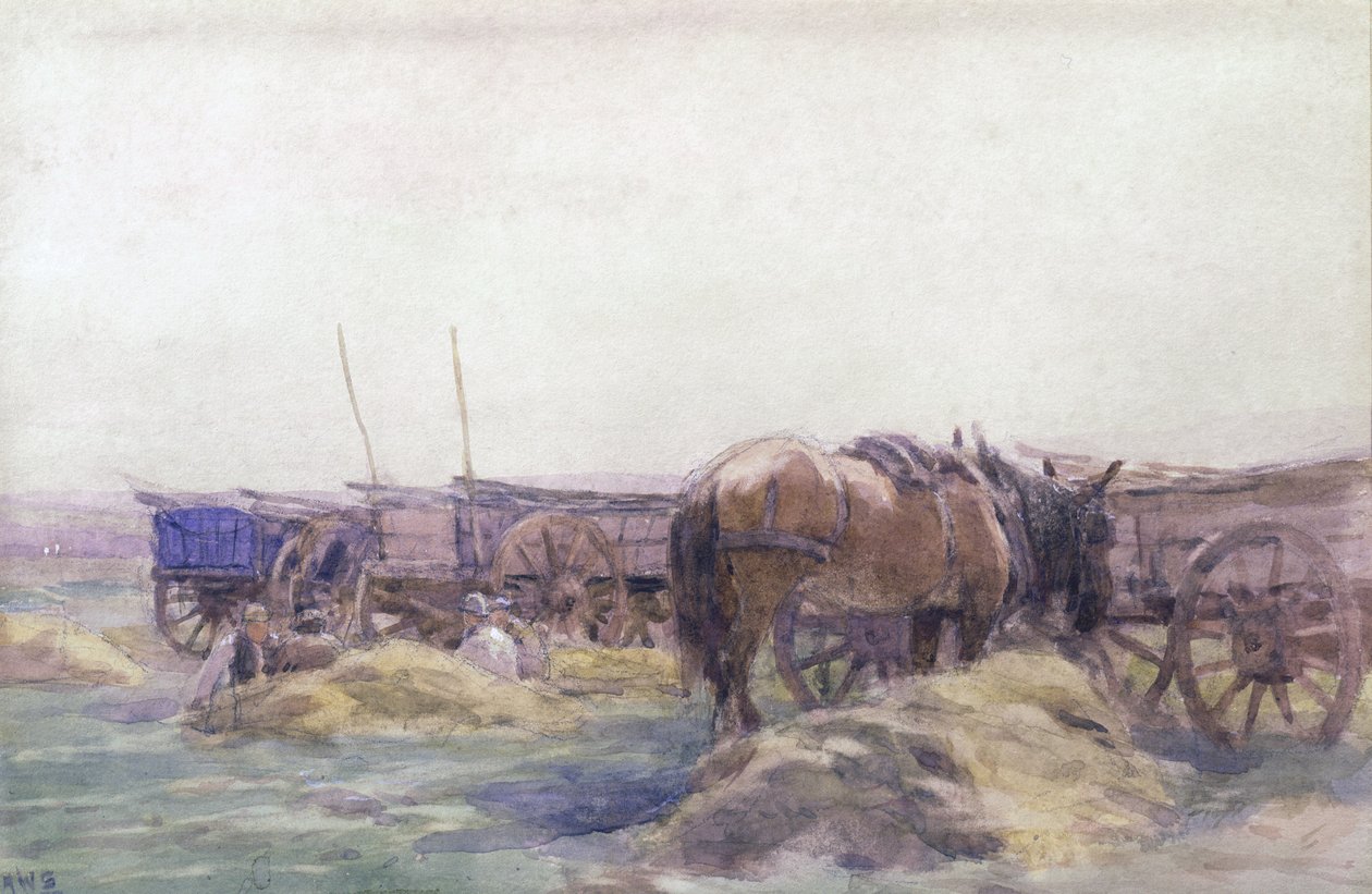 Carri di fieno con cavallo da Arthur Winter Shaw