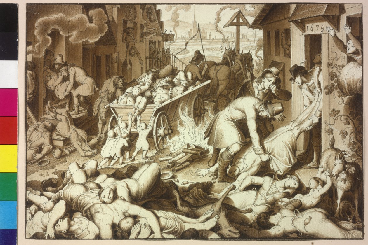 1679 morire a Vienna da gennaio a novembre 122.849 persone durante la grande peste da Artist Unknown