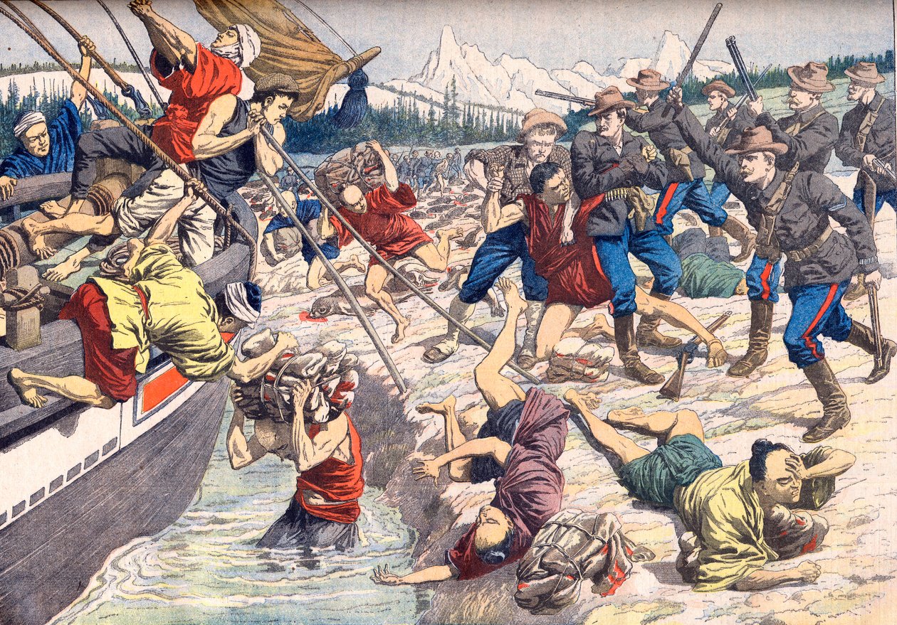 Isole Aleutine: Sanguinoso conflitto tra giapponesi e americani sulle Isole Aleutine da Artist Unknown