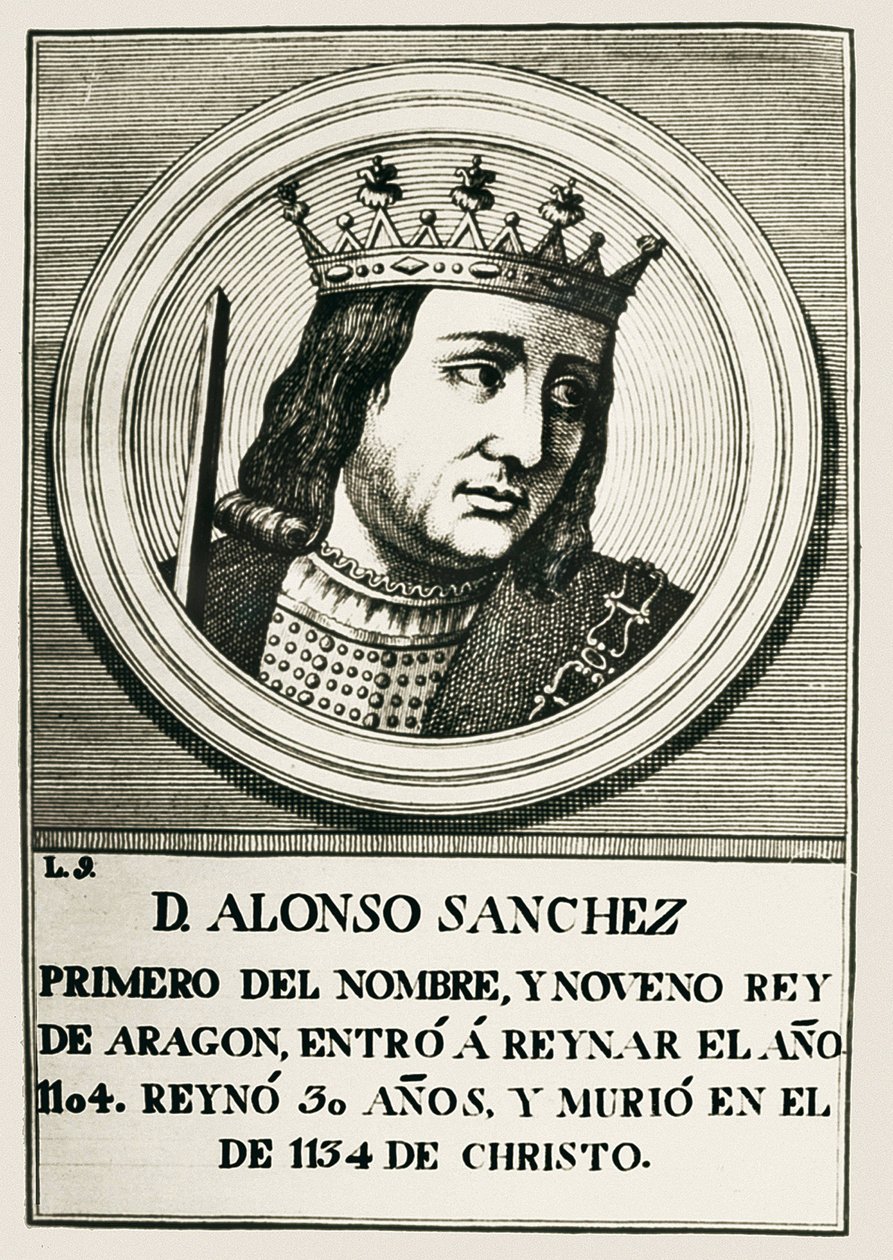 Alfonso I, “Il Battagliero” (1073-1134). Re di Aragona e Navarra (1104-1134). da Artist Unknown