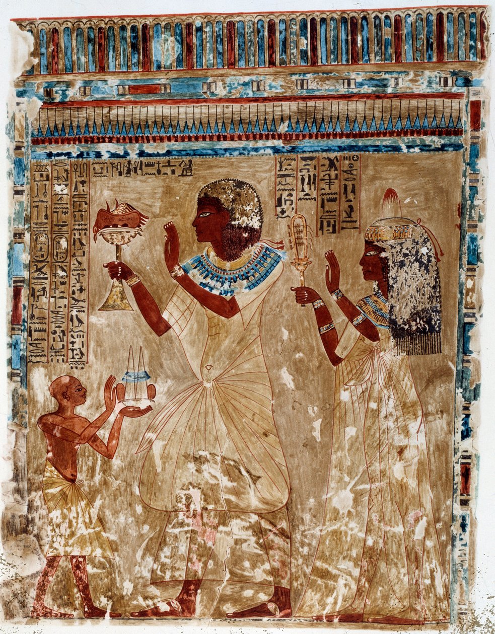 Arte Egitto: costumi festivi. Similitudine universitaria dalla tomba di Nefer-Hotep a Tebe da Artist Unknown
