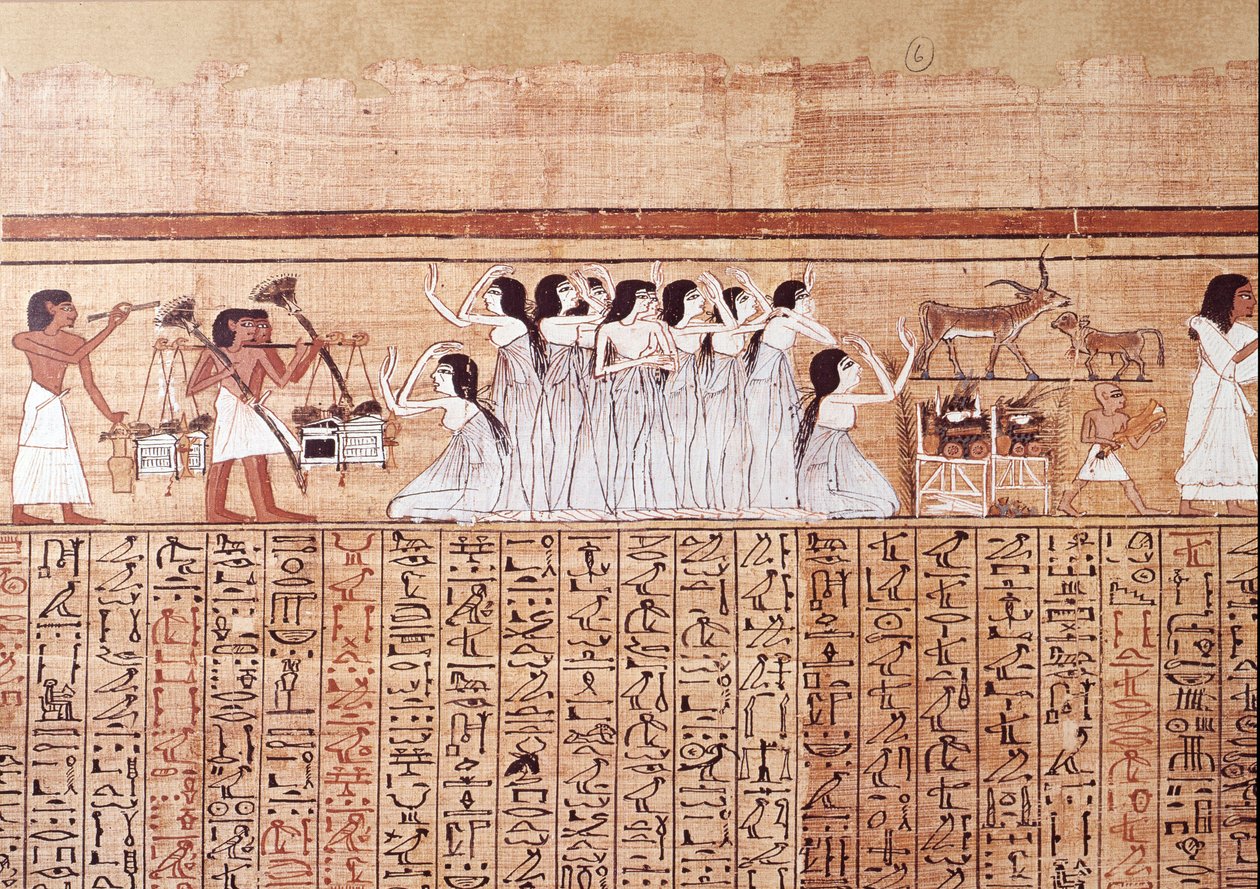 Arte Egitto: il pianto. Il collegio è simile al papiro di Ani, proveniente da Tebe da Artist Unknown