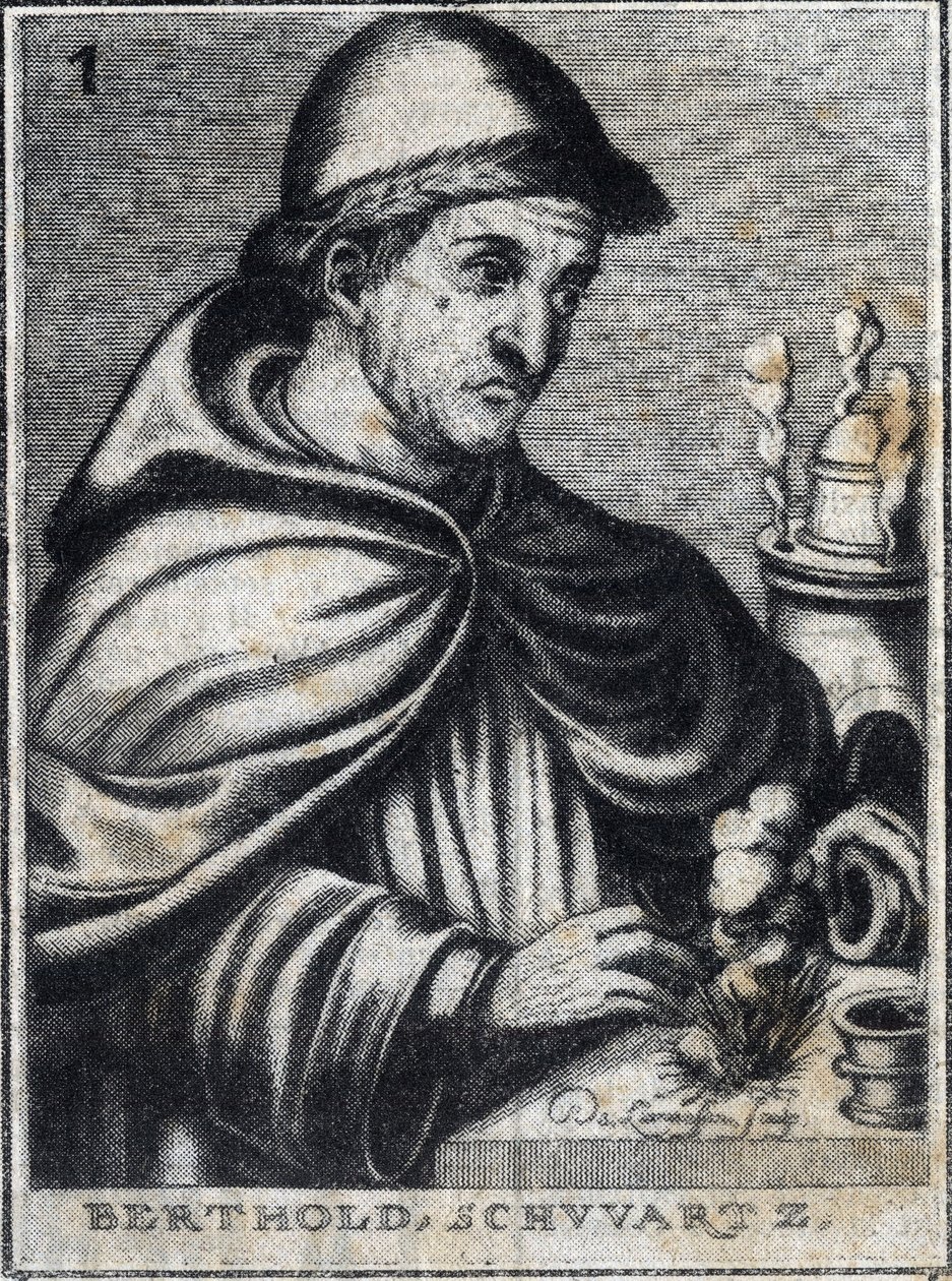 Berthold Schwartz, chimico tedesco, inventore della polvere da sparo e frate francescano. da Artist Unknown