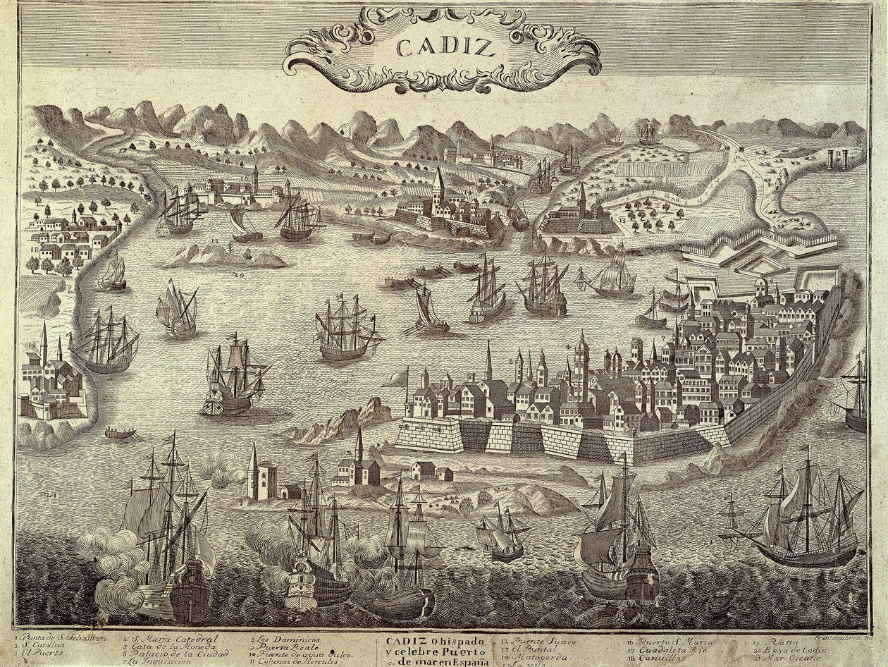 Città e porto di Cadice da Artist Unknown