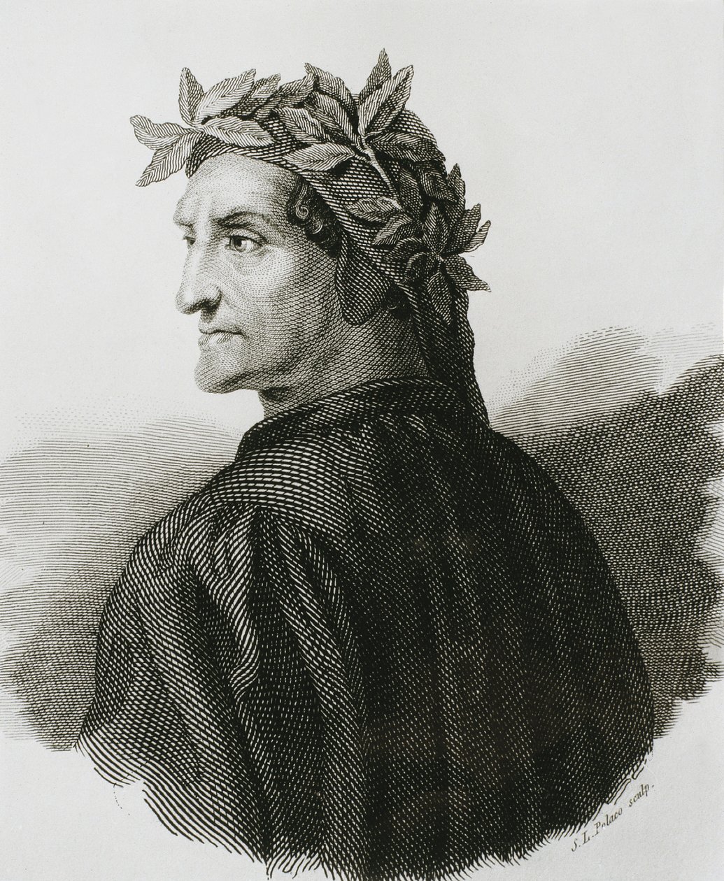 Dante Alighieri; Raffaello, riproduzione di un affresco di Raffaello (incisione) da Artist Unknown