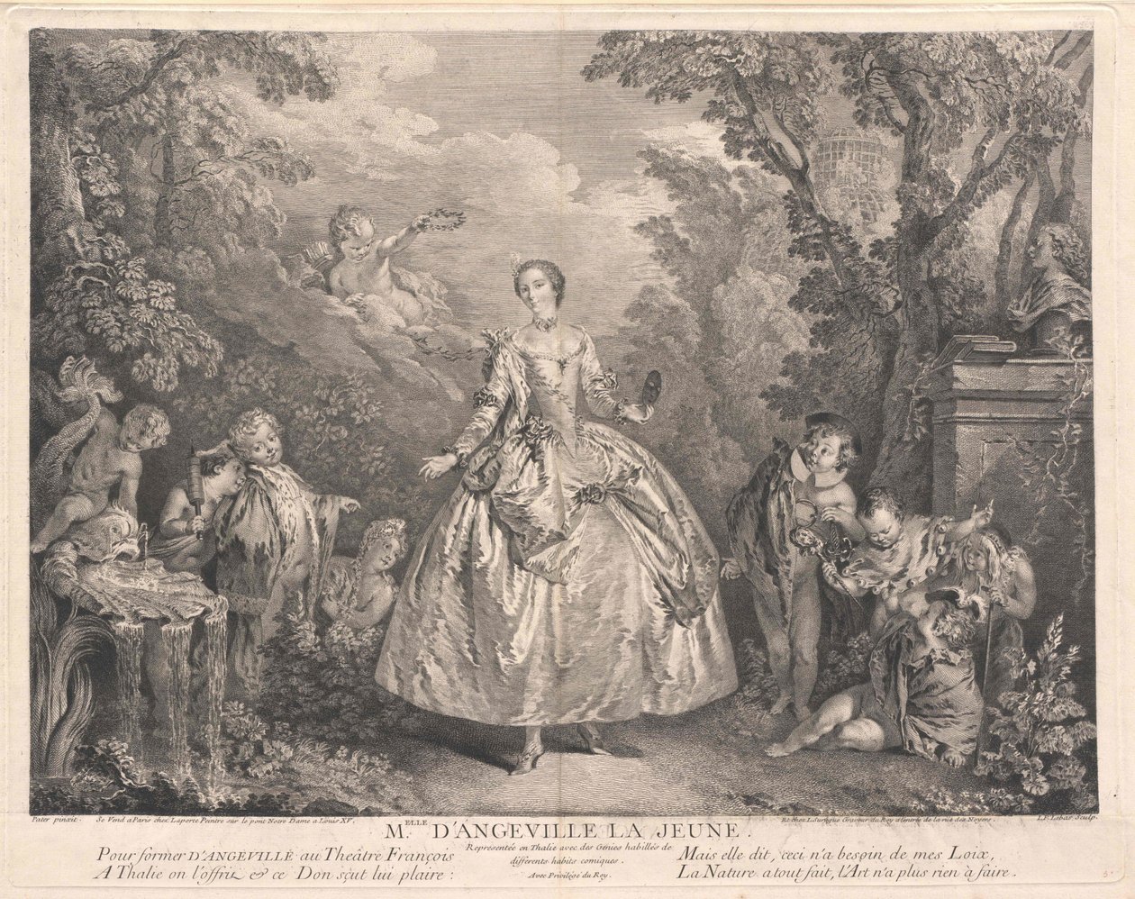 Ballerina a Parigi alla corte del re Luigi XV Angeville da Artist Unknown