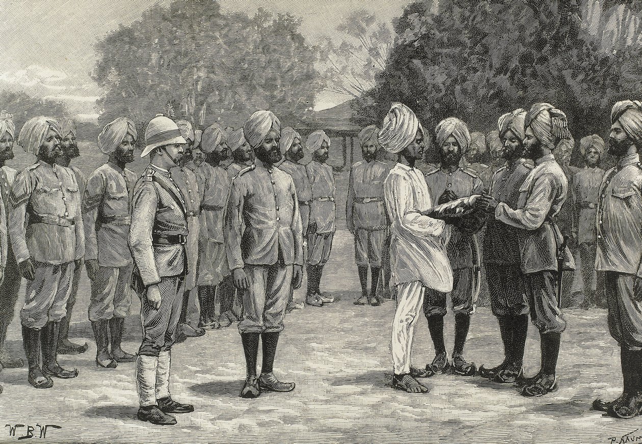 Inghilterra (XIX secolo). Colonizzazione. India. I nuovi reggimenti di Burmah (incisione) da Artist Unknown