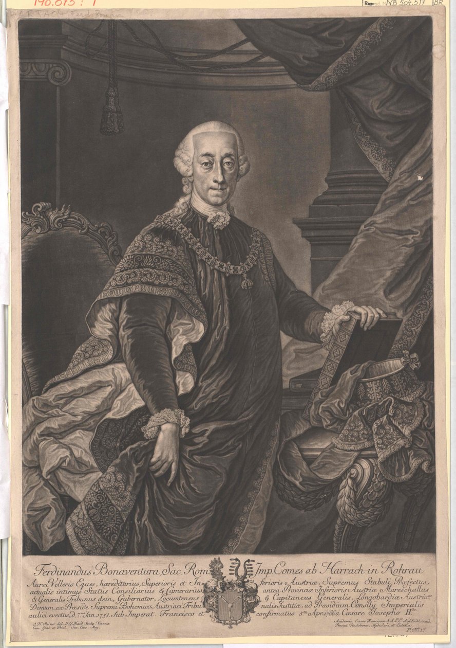 Ferdinando Bonaventura conte di Harrach da Artist Unknown
