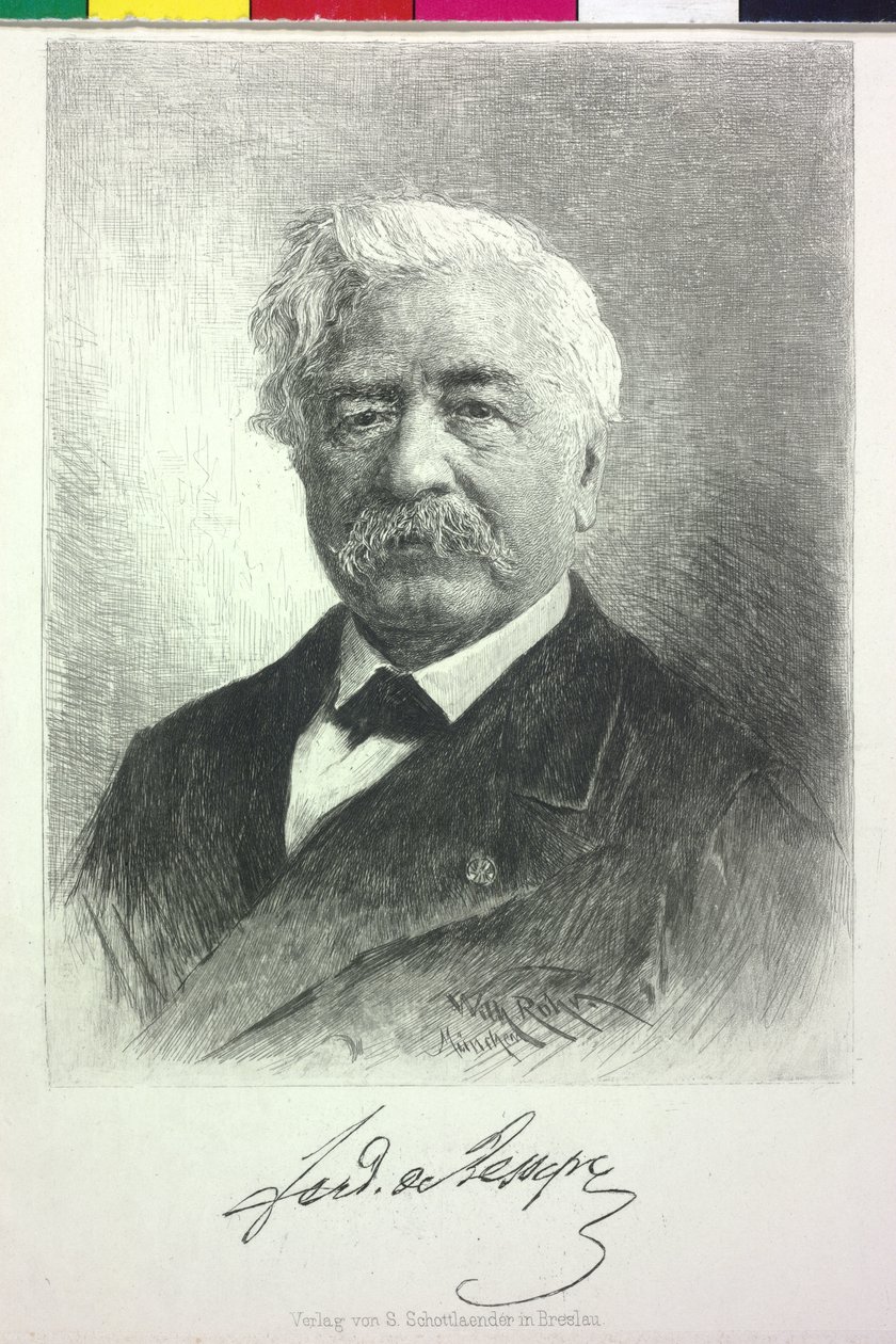 Ferdinand von Lesseps (stampa) da Artist Unknown