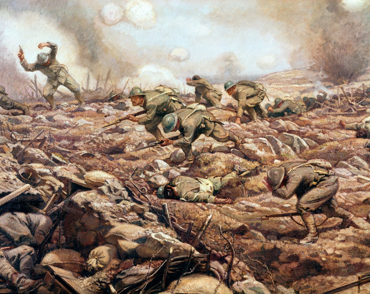 Prima guerra mondiale: battaglie sugli Altipiani del Carso (Trentino). 1916 (dipinto) da Artist Unknown