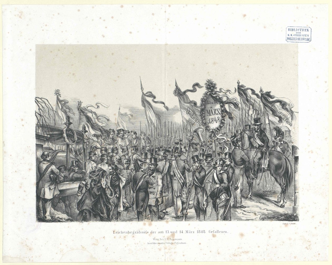Funerale dei caduti in azione il 13 e 14 marzo 1848 da Artist Unknown