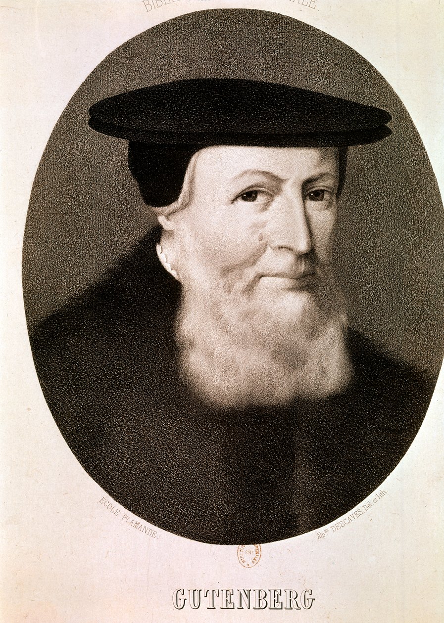 GUTENBERG Johannes: Ritratto (acquaforte) da Artist Unknown