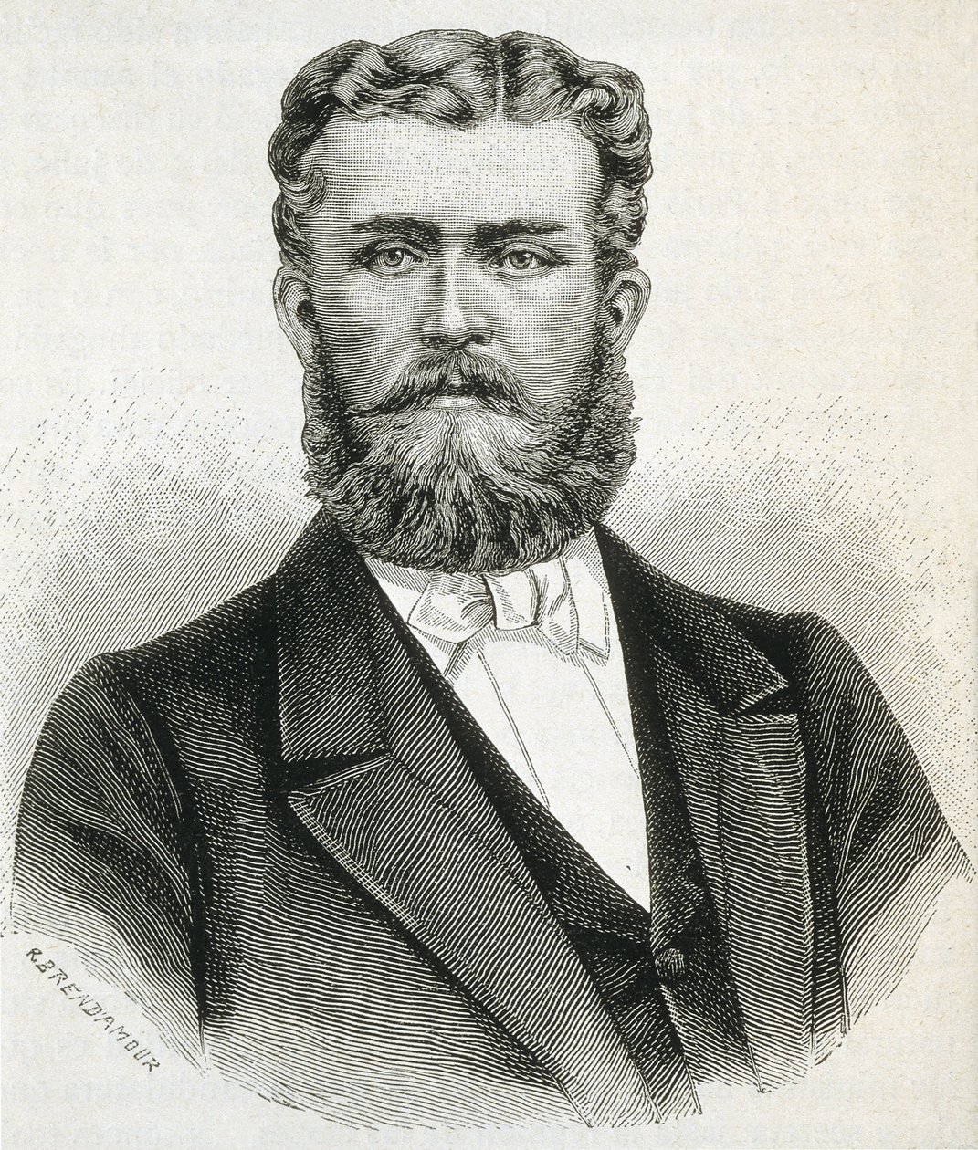 HOHENZOLLERN-SIGMARINGEN, Leopoldo (1835-1905). Fratello del re Carlo I di Romania e padre del futuro re Ferdinando di Romania. Incisione da Artist Unknown