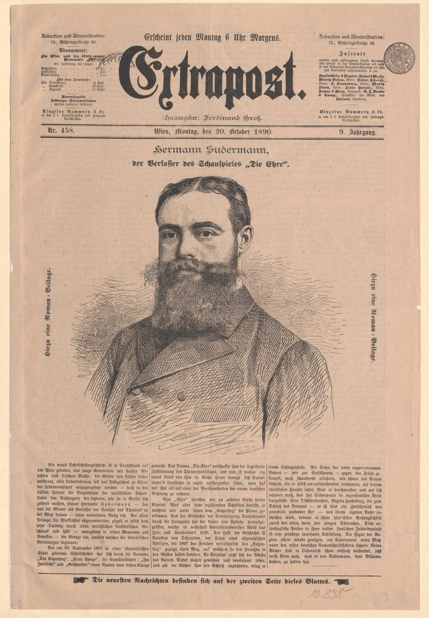 Hermann Sudermann da Artist Unknown