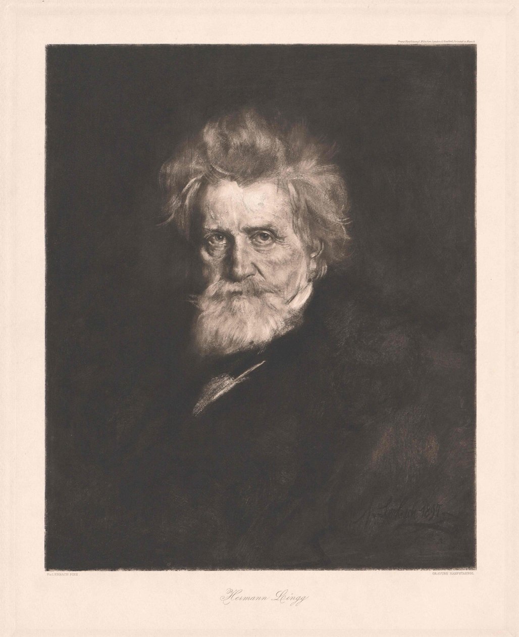 Hermann von Lingg (stampa) da Artist Unknown