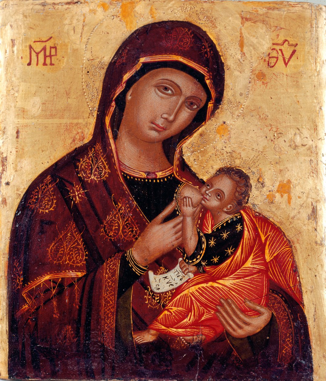 Icona: "Vergine e Bambino" Dipinto ligneo anonimo. Chiesa di Santa Maria delle Grazie al Trionfale, Roma da Artist Unknown