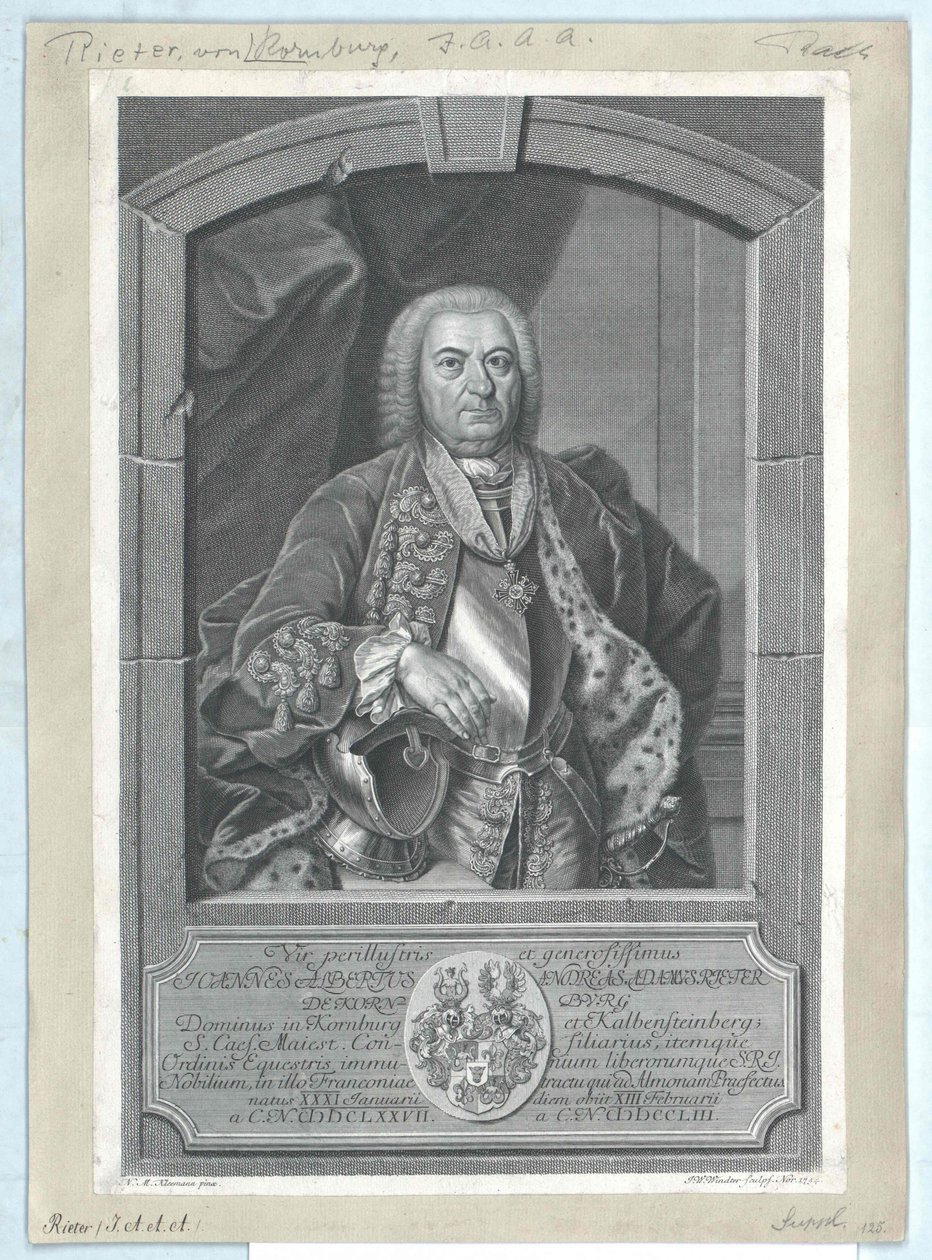 Johann Albrecht Andreas Adam Rieter von Kornburg e Kalbensteinberg da Artist Unknown