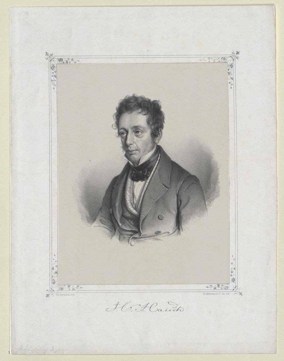 Johannes Carsten Hauch (stampa) da Artist Unknown