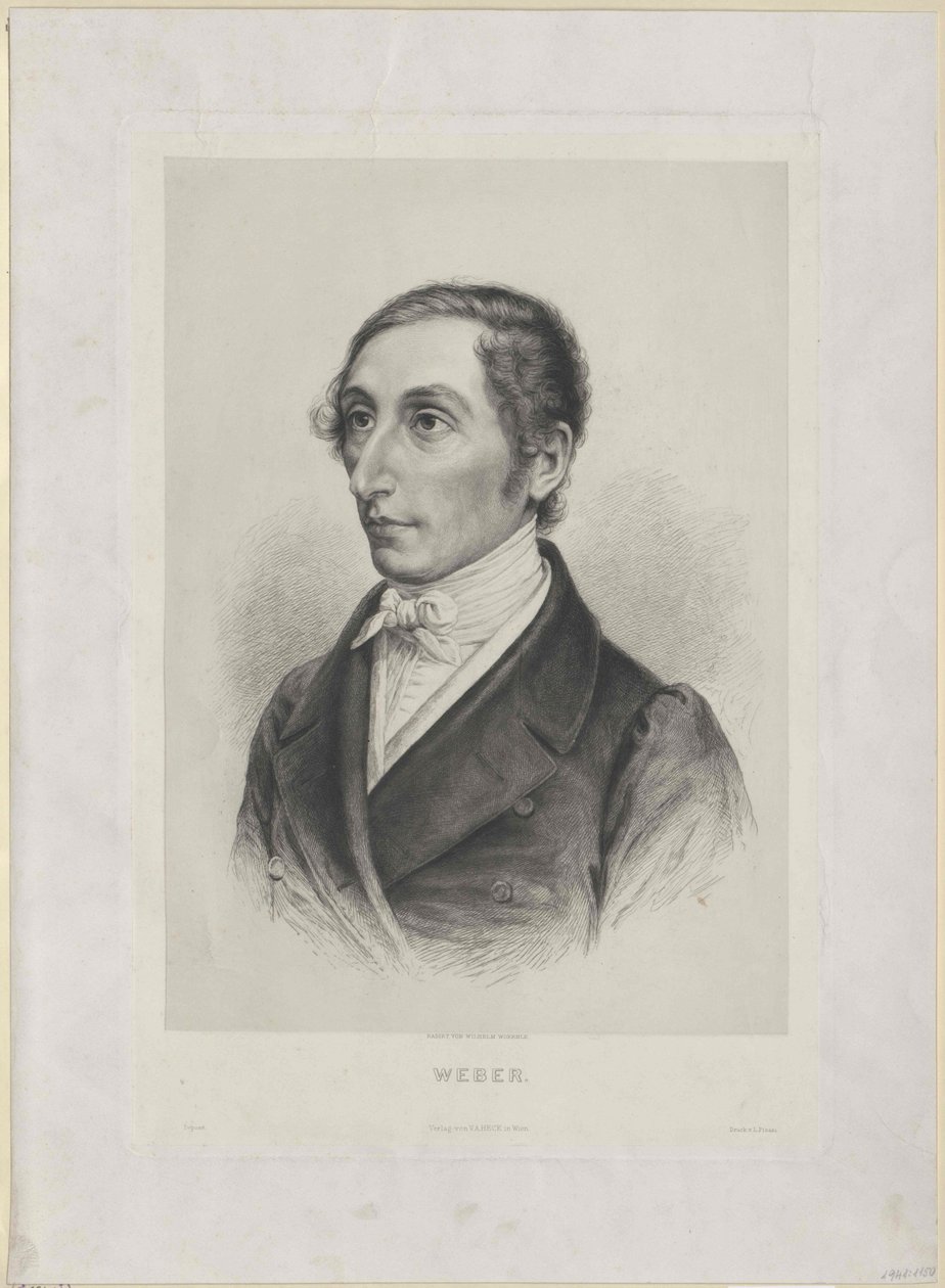 Karl Maria von Weber (stampa) da Artist Unknown