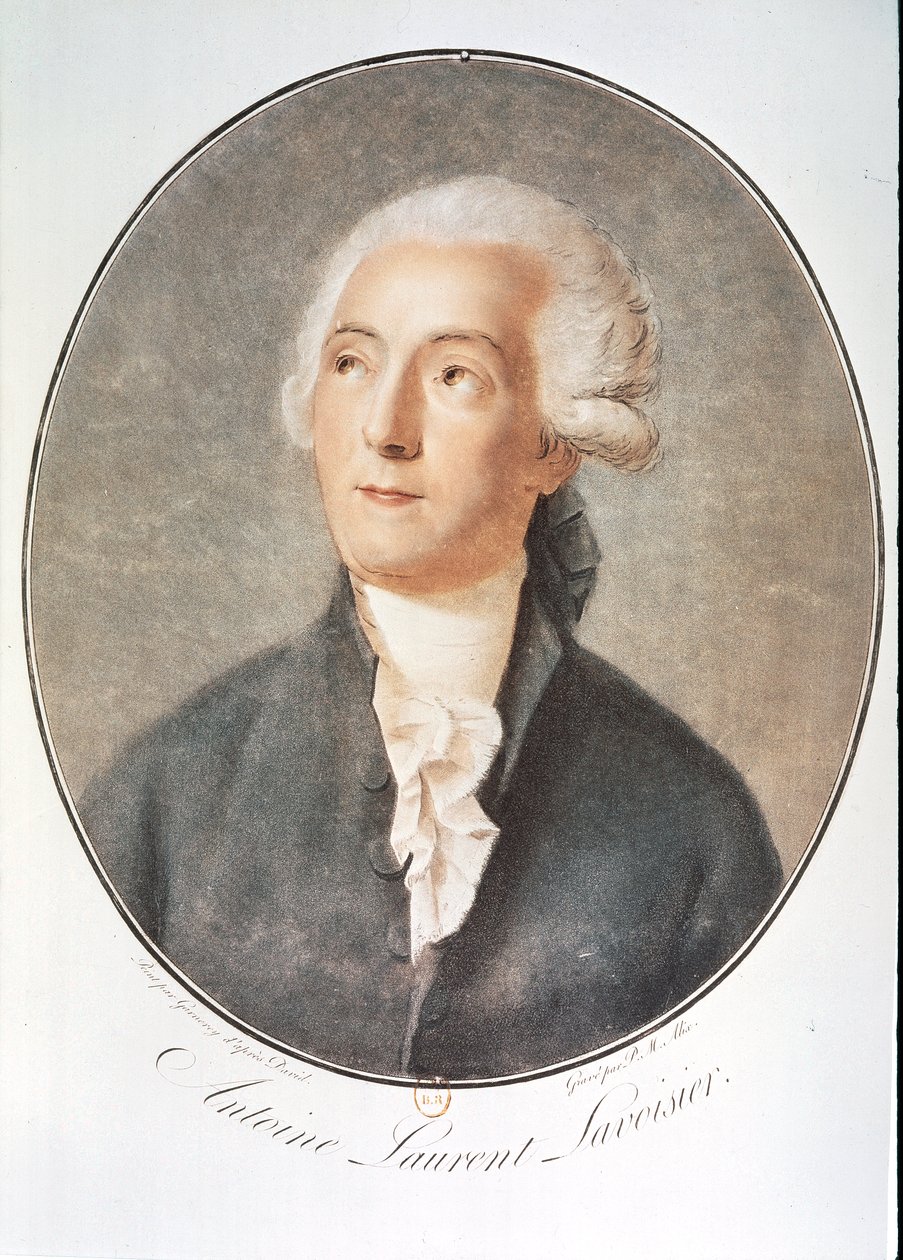 LAVOISIER Antoine-Laurent de: Ritratto (acquerello) da Artist Unknown